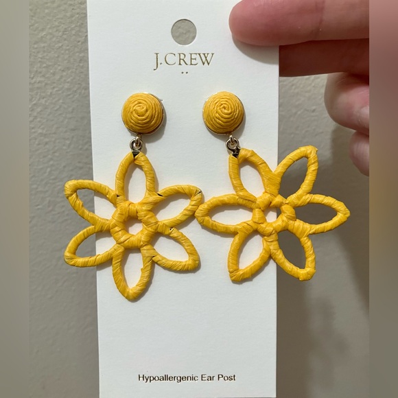 NWT J. Crew Wrapped Flower Statement Earrings, Floral Boho Hippie J.Crew Factory - Picture 4 of 13